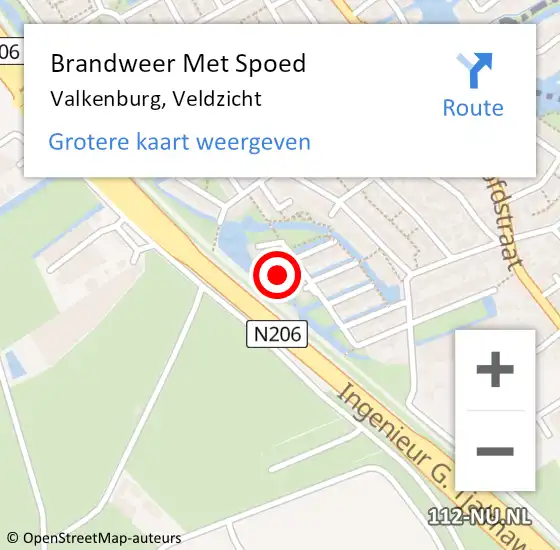 Locatie op kaart van de 112 melding: Brandweer Met Spoed Naar Valkenburg, Veldzicht op 27 november 2023 00:26