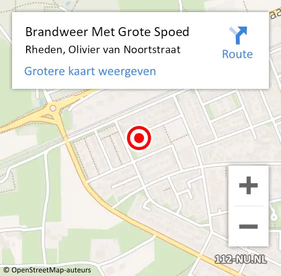 Locatie op kaart van de 112 melding: Brandweer Met Grote Spoed Naar Rheden, Olivier van Noortstraat op 27 november 2023 01:22