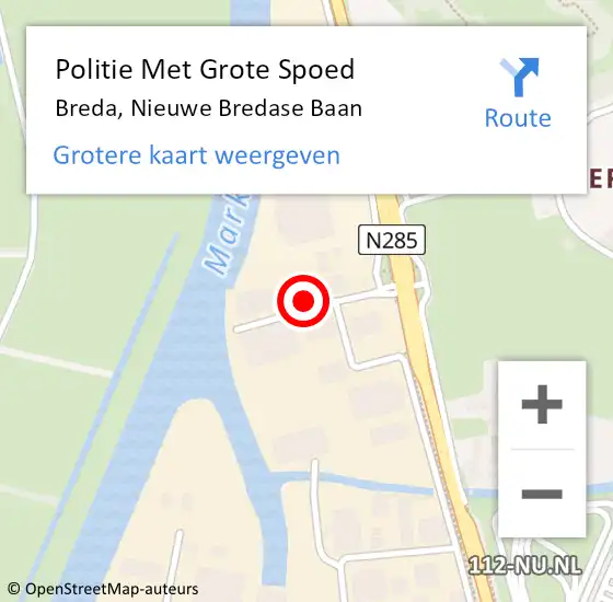 Locatie op kaart van de 112 melding: Politie Met Grote Spoed Naar Breda, Nieuwe Bredase Baan op 27 november 2023 07:33