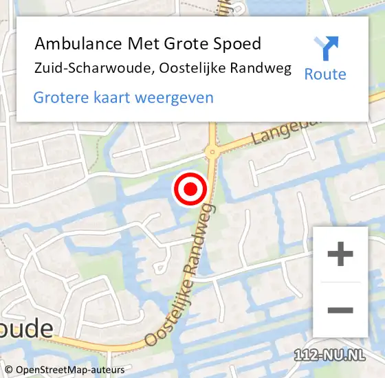 Locatie op kaart van de 112 melding: Ambulance Met Grote Spoed Naar Zuid-Scharwoude, Oostelijke Randweg op 27 november 2023 08:27