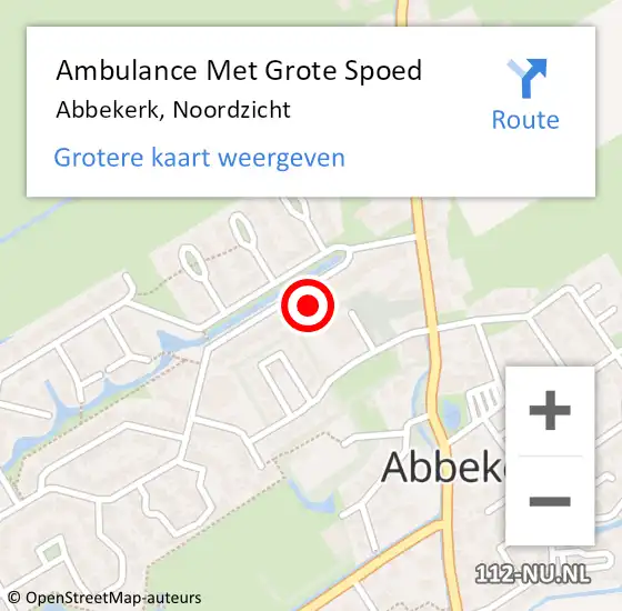 Locatie op kaart van de 112 melding: Ambulance Met Grote Spoed Naar Abbekerk, Noordzicht op 27 november 2023 09:06