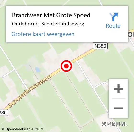 Locatie op kaart van de 112 melding: Brandweer Met Grote Spoed Naar Oudehorne, Schoterlandseweg op 14 oktober 2013 18:04