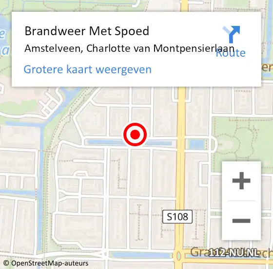 Locatie op kaart van de 112 melding: Brandweer Met Spoed Naar Amstelveen, Charlotte van Montpensierlaan op 27 november 2023 09:13