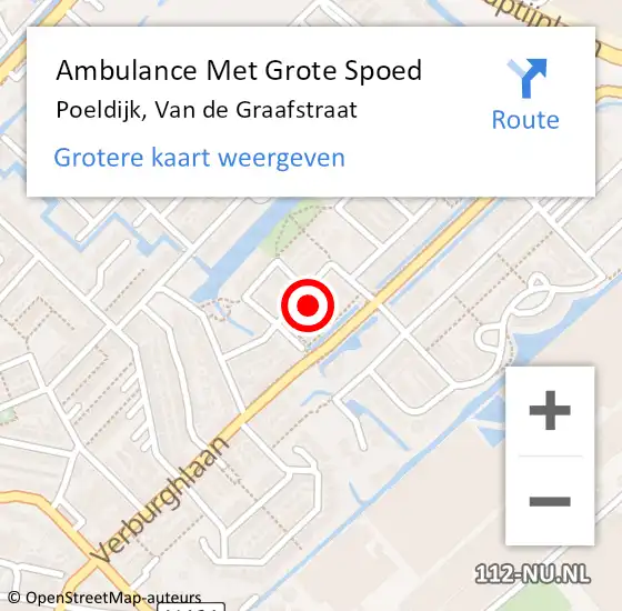 Locatie op kaart van de 112 melding: Ambulance Met Grote Spoed Naar Poeldijk, Van de Graafstraat op 27 november 2023 09:51