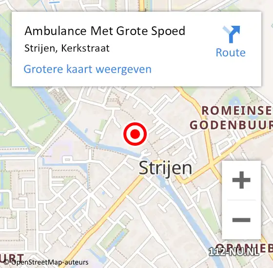 Locatie op kaart van de 112 melding: Ambulance Met Grote Spoed Naar Strijen, Kerkstraat op 27 november 2023 09:59