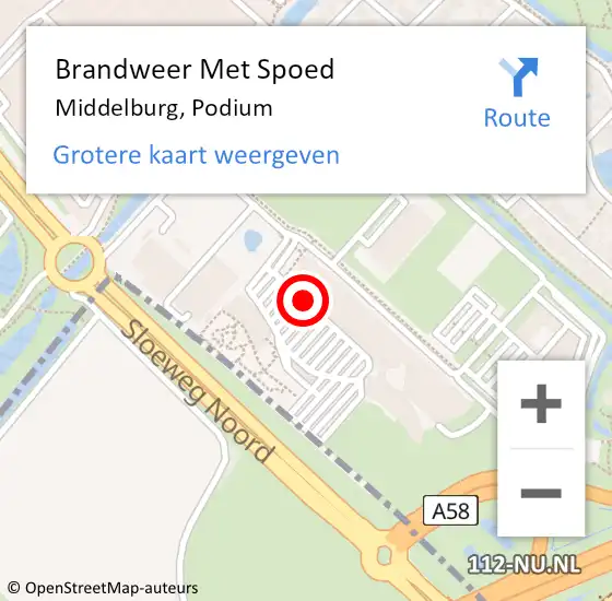 Locatie op kaart van de 112 melding: Brandweer Met Spoed Naar Middelburg, Podium op 27 november 2023 10:08