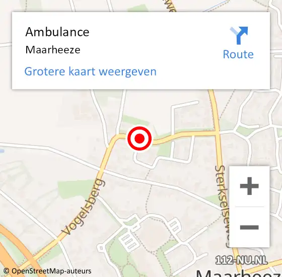 Locatie op kaart van de 112 melding: Ambulance Maarheeze op 27 november 2023 10:17