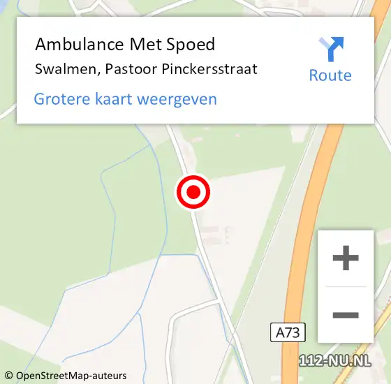 Locatie op kaart van de 112 melding: Ambulance Met Spoed Naar Swalmen, Pastoor Pinckersstraat op 27 november 2023 10:40