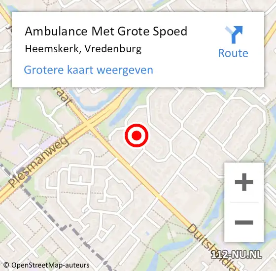 Locatie op kaart van de 112 melding: Ambulance Met Grote Spoed Naar Heemskerk, Vredenburg op 27 november 2023 11:44