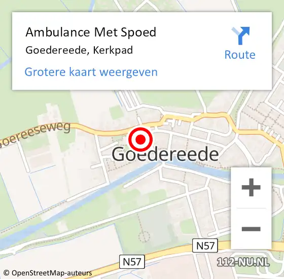 Locatie op kaart van de 112 melding: Ambulance Met Spoed Naar Goedereede, Kerkpad op 27 november 2023 11:50