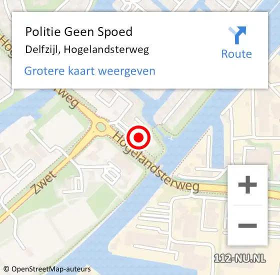 Locatie op kaart van de 112 melding: Politie Geen Spoed Naar Delfzijl, Hogelandsterweg op 27 november 2023 12:05