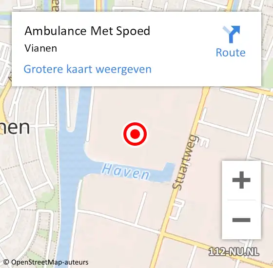 Locatie op kaart van de 112 melding: Ambulance Met Spoed Naar Vianen op 27 november 2023 12:16