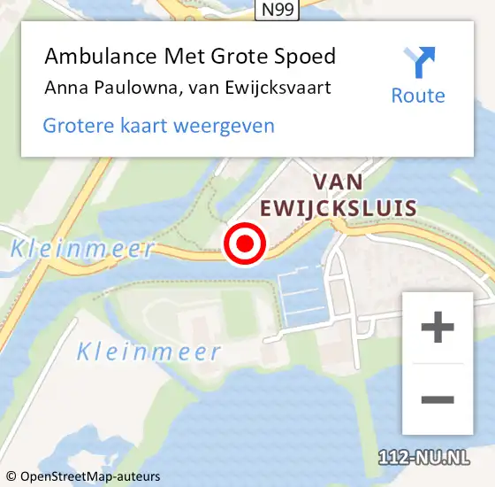 Locatie op kaart van de 112 melding: Ambulance Met Grote Spoed Naar Anna Paulowna, van Ewijcksvaart op 27 november 2023 13:08