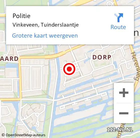 Locatie op kaart van de 112 melding: Politie Vinkeveen, Tuinderslaantje op 27 november 2023 13:37