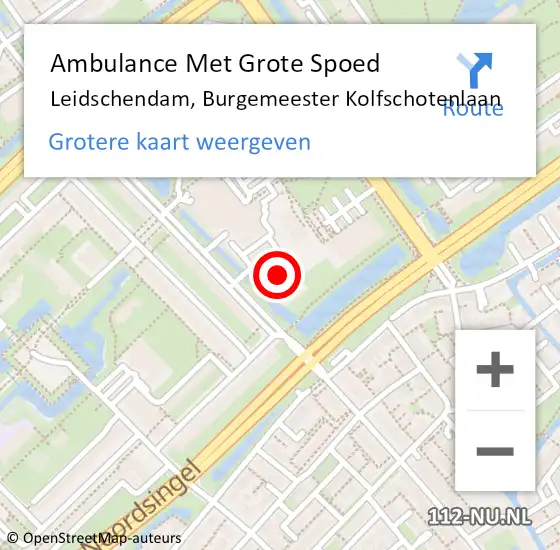 Locatie op kaart van de 112 melding: Ambulance Met Grote Spoed Naar Leidschendam, Burgemeester Kolfschotenlaan op 27 november 2023 13:52