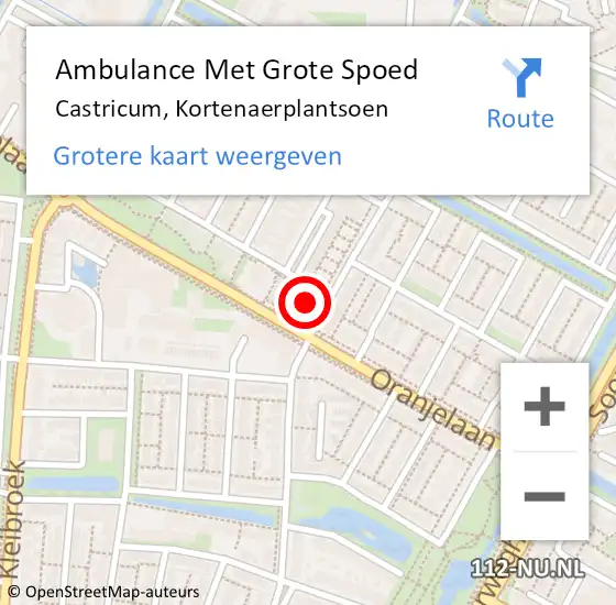 Locatie op kaart van de 112 melding: Ambulance Met Grote Spoed Naar Castricum, Kortenaerplantsoen op 27 november 2023 13:55