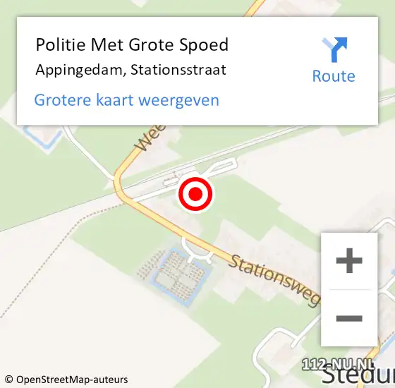 Locatie op kaart van de 112 melding: Politie Met Grote Spoed Naar Appingedam, Stationsstraat op 27 november 2023 13:58
