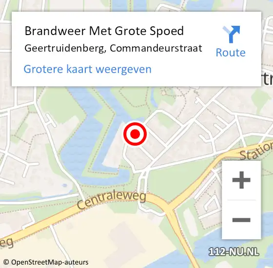 Locatie op kaart van de 112 melding: Brandweer Met Grote Spoed Naar Geertruidenberg, Commandeurstraat op 27 november 2023 14:03