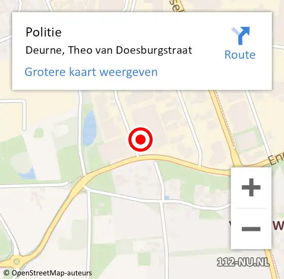 Locatie op kaart van de 112 melding: Politie Deurne, Theo van Doesburgstraat op 27 november 2023 14:23