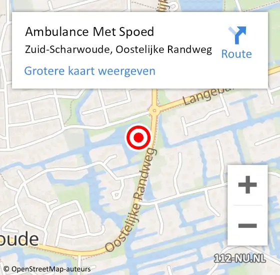 Locatie op kaart van de 112 melding: Ambulance Met Spoed Naar Zuid-Scharwoude, Oostelijke Randweg op 27 november 2023 14:40