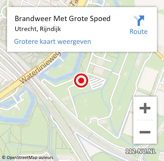 Locatie op kaart van de 112 melding: Brandweer Met Grote Spoed Naar Utrecht, Rijndijk op 27 november 2023 14:41