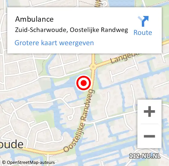 Locatie op kaart van de 112 melding: Ambulance Zuid-Scharwoude, Oostelijke Randweg op 27 november 2023 14:44