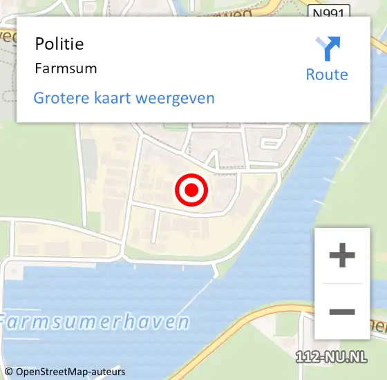 Locatie op kaart van de 112 melding: Politie Farmsum op 27 november 2023 15:33