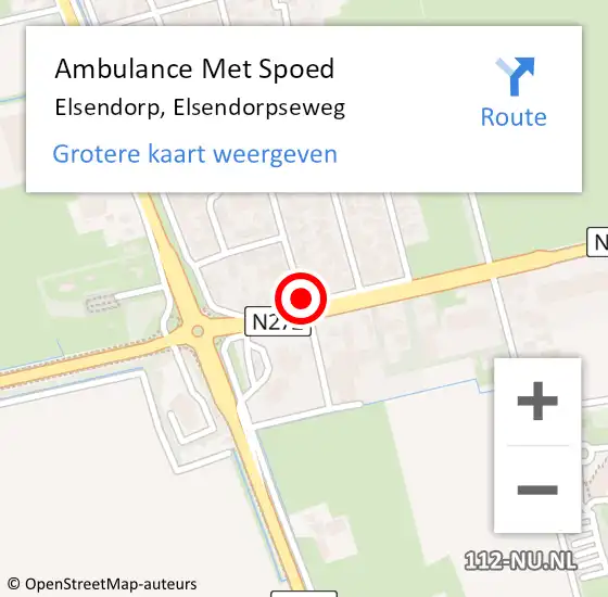 Locatie op kaart van de 112 melding: Ambulance Met Spoed Naar Elsendorp, Elsendorpseweg op 16 september 2014 15:54