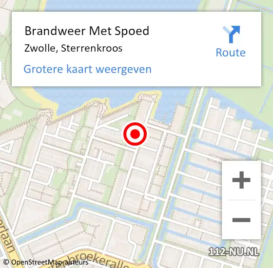 Locatie op kaart van de 112 melding: Brandweer Met Spoed Naar Zwolle, Sterrenkroos op 27 november 2023 16:19