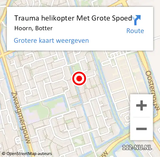 Locatie op kaart van de 112 melding: Trauma helikopter Met Grote Spoed Naar Hoorn, Botter op 27 november 2023 16:26