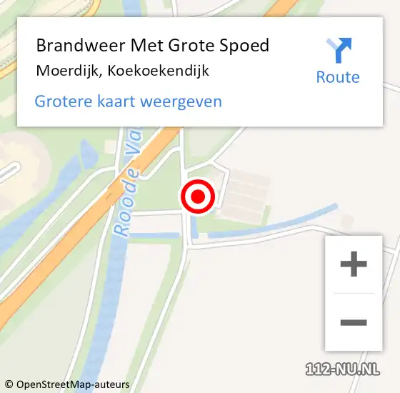 Locatie op kaart van de 112 melding: Brandweer Met Grote Spoed Naar Moerdijk, Koekoekendijk op 27 november 2023 16:43