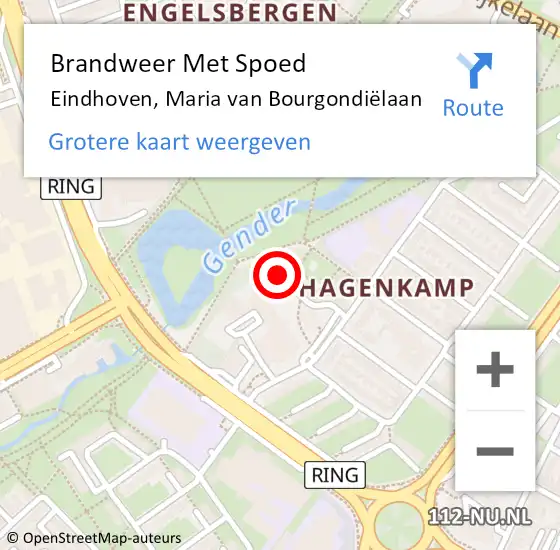 Locatie op kaart van de 112 melding: Brandweer Met Spoed Naar Eindhoven, Maria van Bourgondiëlaan op 27 november 2023 17:30