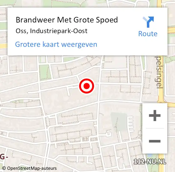 Locatie op kaart van de 112 melding: Brandweer Met Grote Spoed Naar Oss, Industriepark-Oost op 27 november 2023 18:33