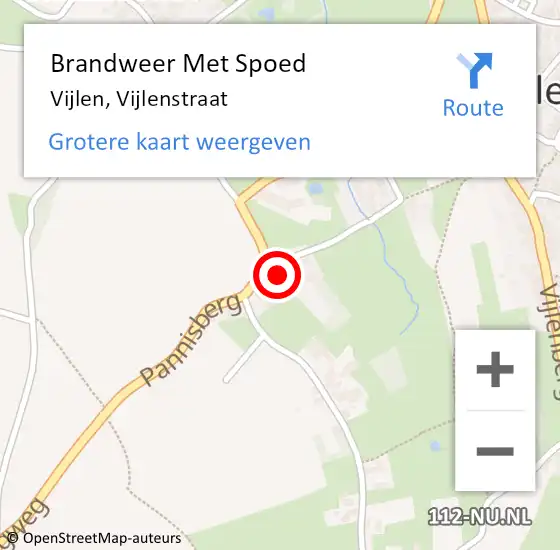 Locatie op kaart van de 112 melding: Brandweer Met Spoed Naar Vijlen, Vijlenstraat op 27 november 2023 20:33