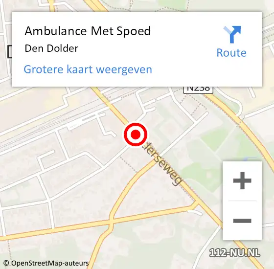 Locatie op kaart van de 112 melding: Ambulance Met Spoed Naar Den Dolder op 27 november 2023 21:43