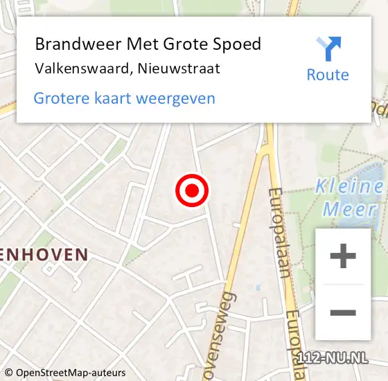 Locatie op kaart van de 112 melding: Brandweer Met Grote Spoed Naar Valkenswaard, Nieuwstraat op 27 november 2023 22:09