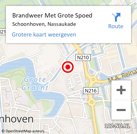 Locatie op kaart van de 112 melding: Brandweer Met Grote Spoed Naar Schoonhoven, Nassaukade op 27 november 2023 22:50