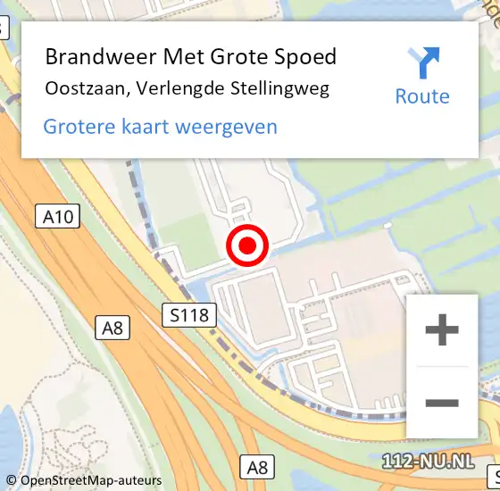 Locatie op kaart van de 112 melding: Brandweer Met Grote Spoed Naar Oostzaan, Verlengde Stellingweg op 27 november 2023 23:29