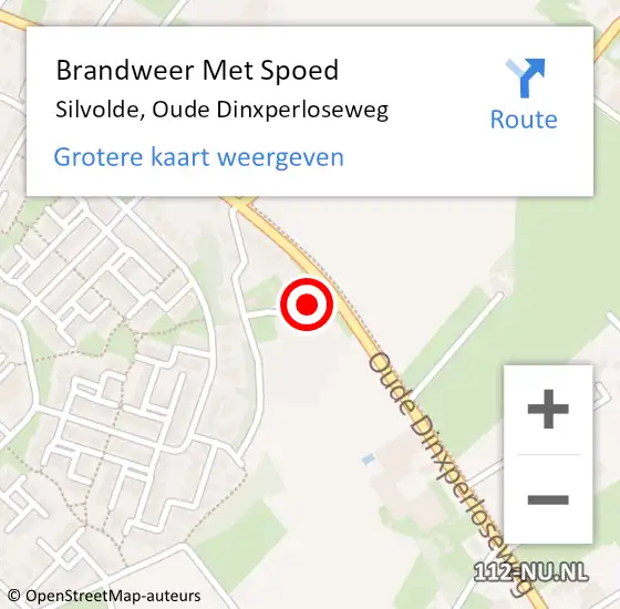 Locatie op kaart van de 112 melding: Brandweer Met Spoed Naar Silvolde, Oude Dinxperloseweg op 28 november 2023 00:44