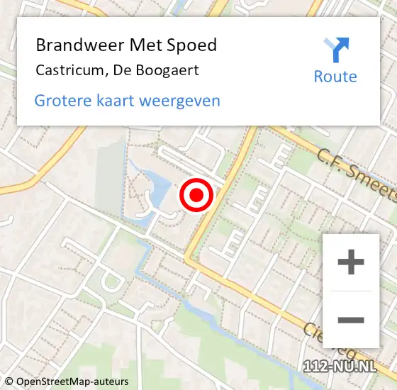 Locatie op kaart van de 112 melding: Brandweer Met Spoed Naar Castricum, De Boogaert op 28 november 2023 02:10