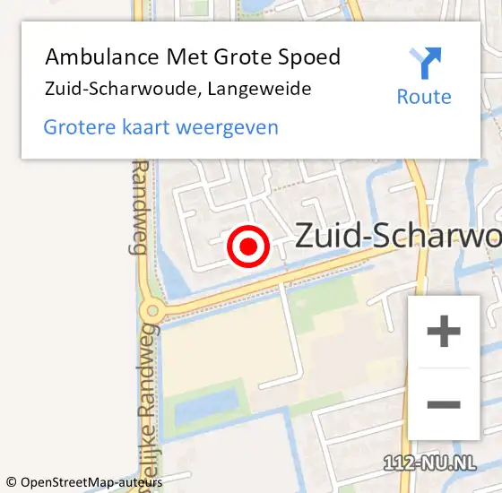 Locatie op kaart van de 112 melding: Ambulance Met Grote Spoed Naar Zuid-Scharwoude, Langeweide op 28 november 2023 02:35