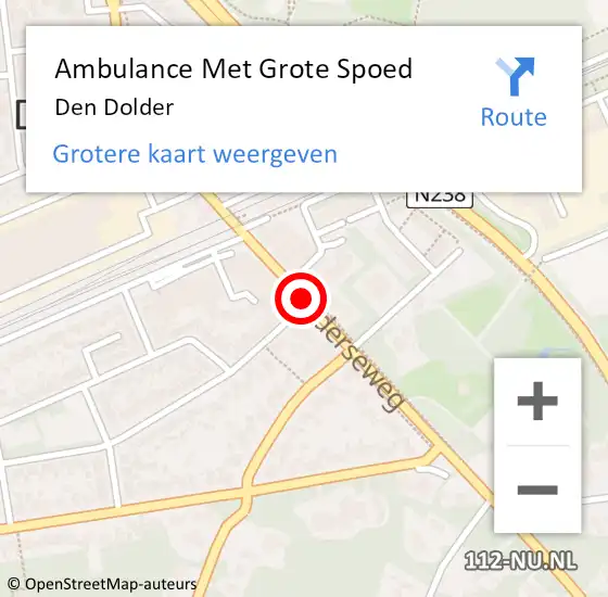 Locatie op kaart van de 112 melding: Ambulance Met Grote Spoed Naar Den Dolder op 28 november 2023 08:00