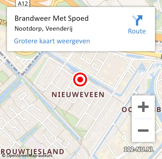 Locatie op kaart van de 112 melding: Brandweer Met Spoed Naar Nootdorp, Veenderij op 28 november 2023 08:11