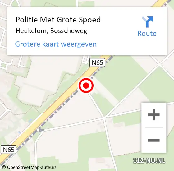 Locatie op kaart van de 112 melding: Politie Met Grote Spoed Naar Heukelom, Bosscheweg op 28 november 2023 08:35