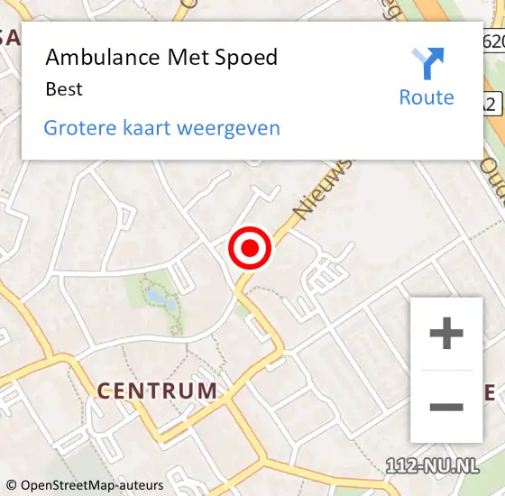 Locatie op kaart van de 112 melding: Ambulance Met Spoed Naar Best op 28 november 2023 08:42