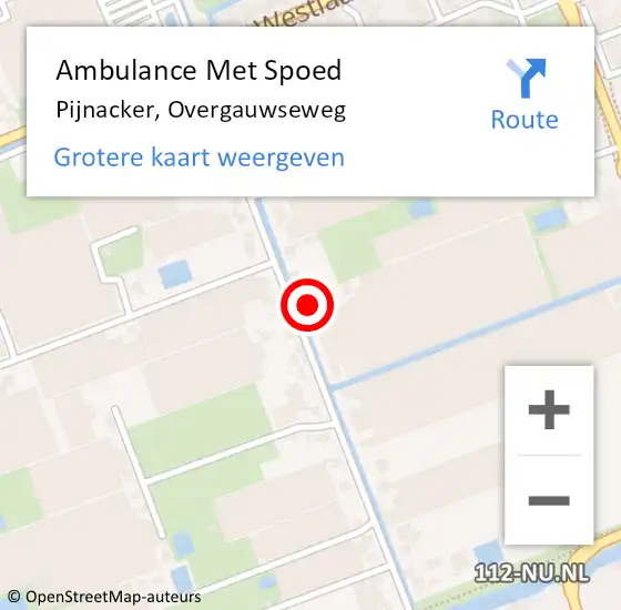 Locatie op kaart van de 112 melding: Ambulance Met Spoed Naar Pijnacker, Overgauwseweg op 28 november 2023 08:48