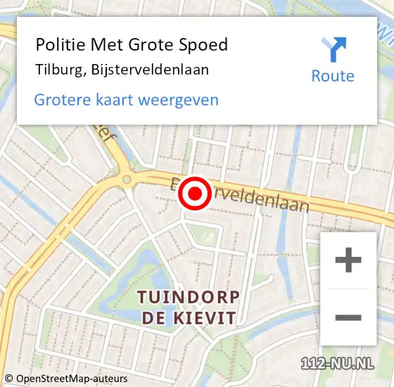 Locatie op kaart van de 112 melding: Politie Met Grote Spoed Naar Tilburg, Bijsterveldenlaan op 28 november 2023 08:51