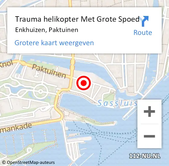 Locatie op kaart van de 112 melding: Trauma helikopter Met Grote Spoed Naar Enkhuizen, Paktuinen op 28 november 2023 09:10
