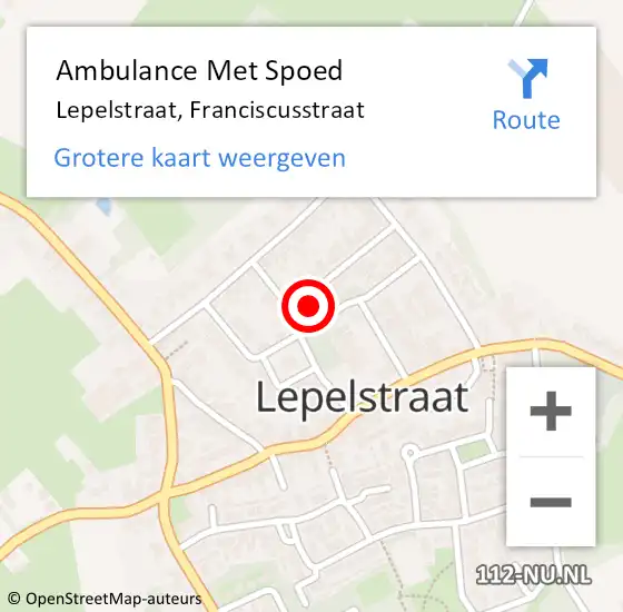 Locatie op kaart van de 112 melding: Ambulance Met Spoed Naar Lepelstraat, Franciscusstraat op 16 september 2014 16:59