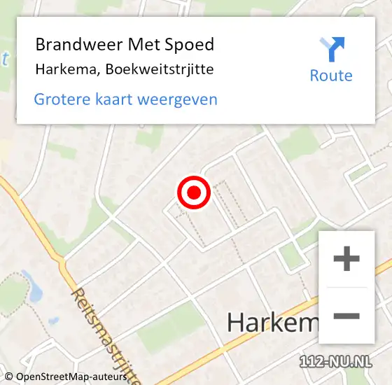 Locatie op kaart van de 112 melding: Brandweer Met Spoed Naar Harkema, Boekweitstrjitte op 28 november 2023 09:50